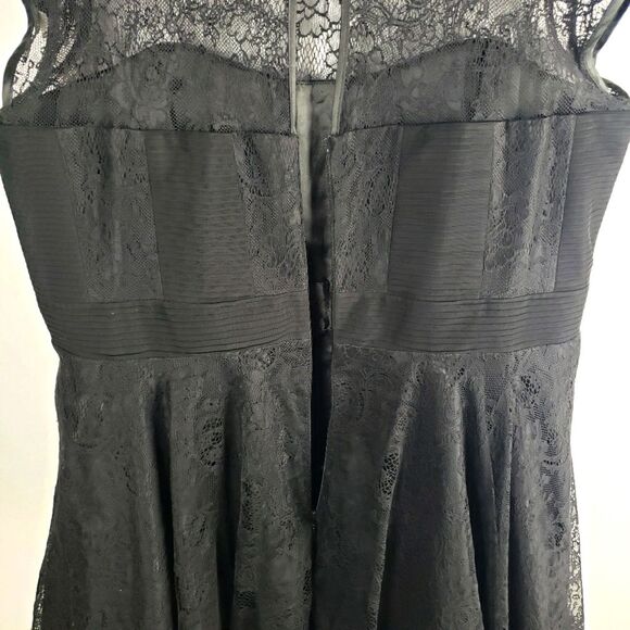 Women's City Chic Black Lace Chiffon Tool Puffy Black Short Dress Size XL/22 - Picture 8 of 11